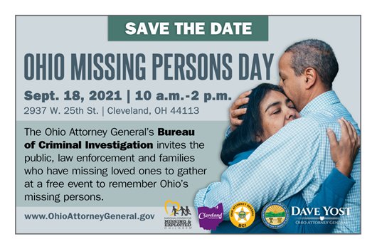 Ohio Missing Persons Day Save the Date card