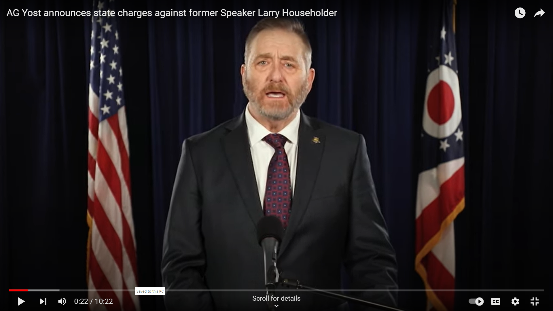 AG Yost announces state charges against former Speaker Larry Householder