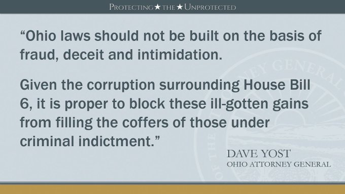  AG Yost Comments on House Bill 6 Litigation 9.23.2020