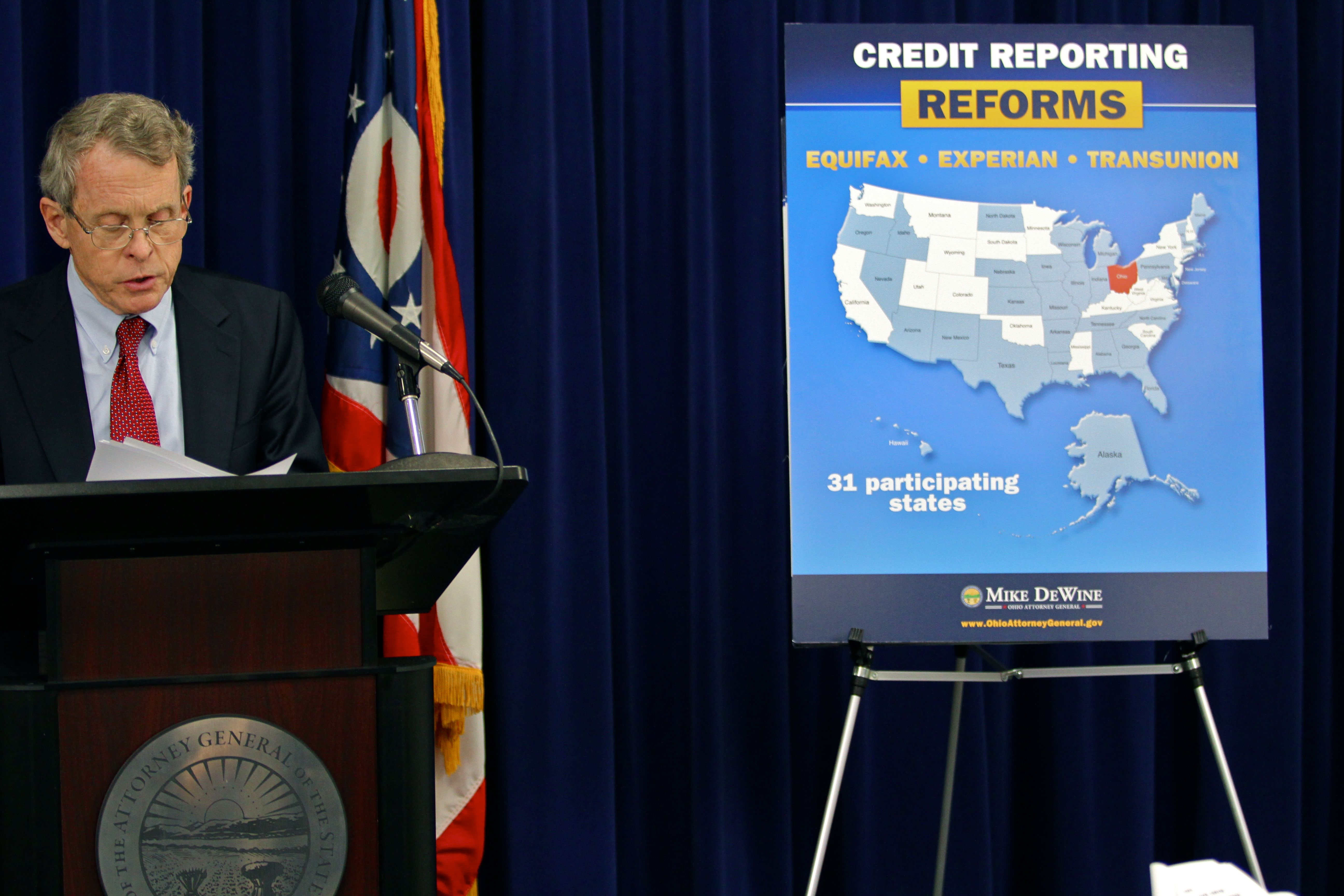 DeWine Announces Major National Settlement with Credit Reporting Agencies