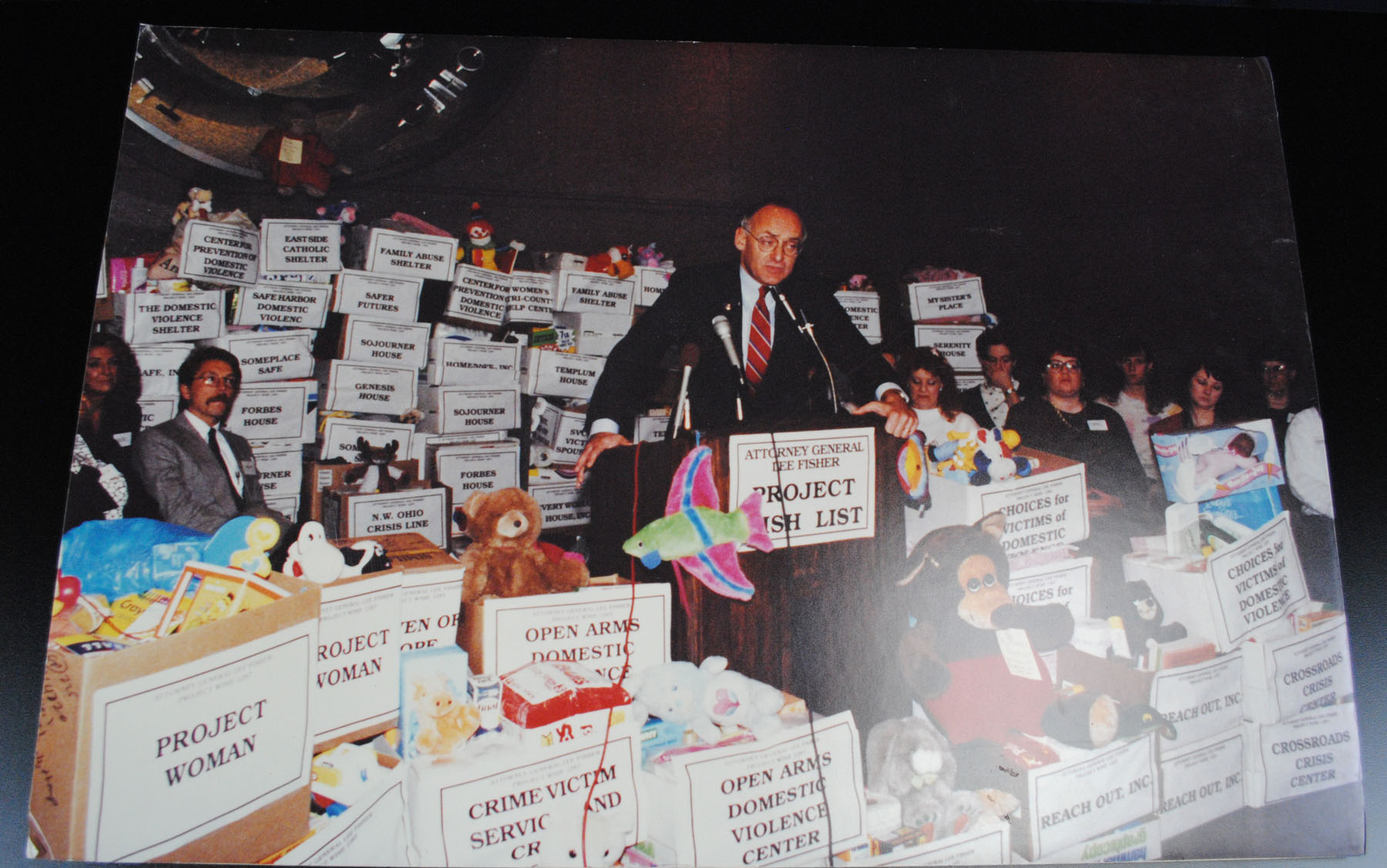 Photograph of Attorney General Lee Fisher Speaking at Project Wish List  