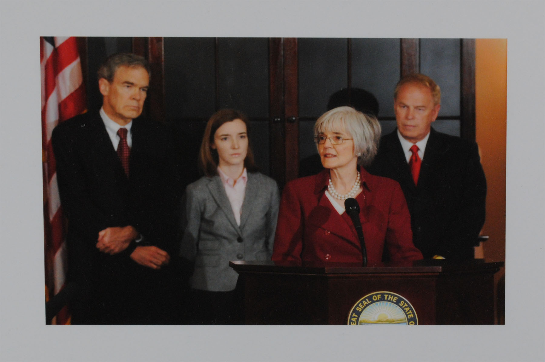 Photograph of Swearing-in Ceremony of Attorney General Nancy Rogers  